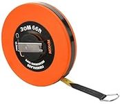 FIXTEK 30m*12.5mm Long Fiberglass Measuring Tape, Gauge Measure Ruler Tools for DIY or Building Requirements Surveyors and Engineers Site use Measurements with Metric and Inch Blade