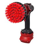 Kornely™ Premium Drill Brush - Stiff, Red, 10cm. Professional Power Scrubber. Doesn't Scratch Surfaces. Suitable for Garage, Brick, Outdoor Tiles, Stone, Fireplace, Rust Removal, Car Rims Cleaning