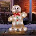 Marco Paul Gingerbread man Christmas Lights - Novelty LED Light Up Weatherproof Durable LED light up Garden Decorations, Indoor and outdoor Christmas outdoor decorations, Large Christmas figures