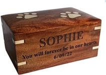 Rosewood Pet Urn for Dog Ashes Box - Personalized Wooden Urn for Pet Ashes - Memorial Keepsake Funeral Cremation Urn Box (Personalized, Extra Small - 10 lbs)