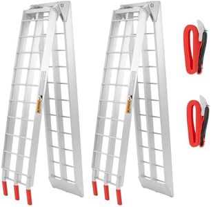 VENDAV 7.5 ft Aluminum Truck Ramps, 1500 lbs Capacity Pair, Folding Loading Ramps for Pickup Trucks & Trailers with Load Straps, for ATV, Dirt Bike, UTV, Lawn Mower, 89" L x 12" W, 2 Pcs