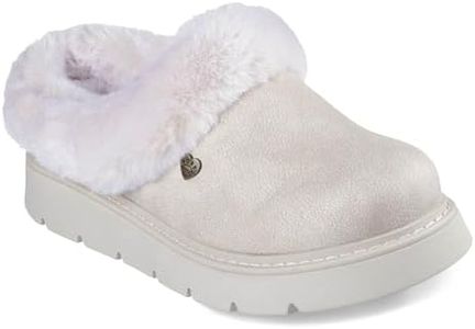 Skechers Women's Keepsakes LITE Cozy Blend Slipper, White, 6 UK