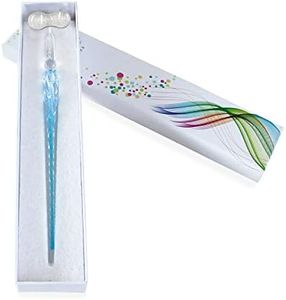 Co-link Pluma De Cristal, Pluma De Firma De Vidrio A Mano Presente de Negocios con a Pen Holder Dise?o Elegante de la Vendimia, Paquete de Regalos(Azul Profundo)