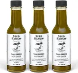 Seed Ranch Thai Green Hot Sauce, 3 Pack - Mild Heat - Lemongrass, Green Chilies, Cilantro & Basil, Organic Gourmet Hot Sauce - Vegan, Non-GMO, Gluten-Free - Proteins, Rice Bowls, Salad Dressing
