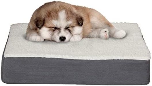 PETMAKER Orthopedic Dog Bed - 2-Layer Memory Foam Crate Mat with Machine Washable Sherpa Cover - 20x15 Pet Bed for Small Dogs Up to 20lbs by (Gray)