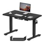 FlexiSpot E1 Plus ONE PIECE Electric Standing Desk Height Adjustable Sit Stand Desk with Memory Smart Panel(100 * 60cm, Black Frame+Black Desktop)