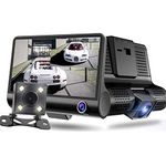 MASO Car Video Recorder 3 Ways 1080P Dash Cam Front and Rear View Video 4 Inch Car DVR Video Recorder