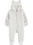 Simple Joys by Carter's Neutral's Fleece Footed Jumpsuit Pram, Grey, 0-3M