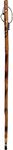 SE Natural Wood 55" Bianbai Walking/Hiking Stick with Built-in Compass & Thermometer, Metal Tip - Hand Carved Flower Design - WS625-55CT