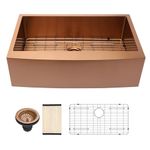 Lordear 36 inch Farmhouse Kitchen Sink Stainless Steel Kitchen Sink Rose Gold