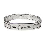 Abbloo Personalised Name Bracelet, 1 Year Plating Warranty, for Men and Women (Silver)