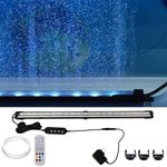 Carefree Fish Aquarium 24/7 Mode Timer Submersible LED Light Full Spectrum CRI 82 Tank Underwater Light & Nanometer Materials Air Stone 3Ft Tubing Waterproof Rating IP68 (No Included Air Pump)