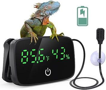 PAIZOO Reptile Thermometer Hygrometer, LED Digital Terrarium Thermometer and Humidity Gauge Snake Tank Accessories with USB Charging for Bearded Dragon, Tortoise, Reptile Tank, (Include 31.5'' Cable)