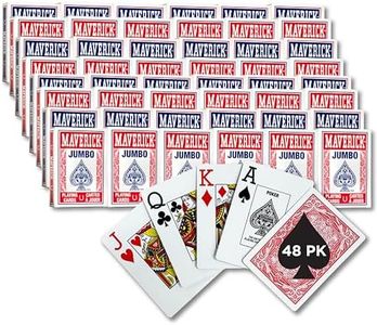 Maverick Jumbo Playing Cards 48 Pack, Large Print, Blue Deck, Bulk Playing Cards for Poker, Card Games, and Group Play