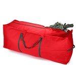 Vinsani® 7ft/9ft Christmas Xmas Tree Decoration Lights Presents Gift Zip Up Sack Fabric Storage Bag Waterproof Décor Accesories Organiser (124 x 30 x 50 cm) - Red