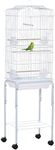 PawHut 62" Bird Cage Budgie Cage with Wheels, Detachable Stand, Storage, White