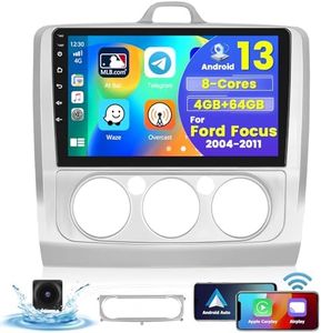 [8 Core 4G+64G] Hikity Car Radio per Ford Focus Mk2 Mk3 Exi MT 2 3 2004-2011 Wireless Carplay Android Auto Android 13 Autoradio 9 Pollici Stereo Auto con GPS 32EQ WIFI Bluetooth Telecamera Posteriore