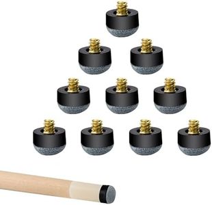 GSE Games & Sports Expert 10 Pieces of 12mm Billiard Cue Tips, Soft Pool Cue Tips, Pool Cue Stick Screw-on Tips Replacement (12mm, Soft Tip)