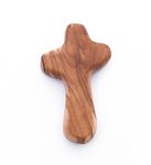 Zuluf Olive Wood Holding Small hand held Cross Bethlehem Holy Land (OW-CRS-001)