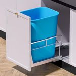 Pull Out Garbage Bin Kitchen with Soft-Close Slides, Insputer Heavy Duty Under Sink Garbage Bin Kit, Trah Can Not Included, Requires Minimum Cabinets Opening 30cm W x 45cm D