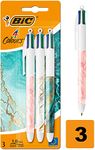 Bic 4 Colours Turquoise Marble Barrel Retractable 4 in 1 Ballpoint Pen