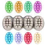 Silicone Soap Mold, 4 Cavity Oval Massage Soap Mould Cookie Chocolate Cake Mold Tray for DIY Homemade Craft (Grey)