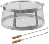 TURBRO Stainless Steel Shield, Fire Pit Spark Cover, Shield Screen with Sticks for Backyard, Camping and Outdoor Fire Pits, Accessory for 19 in. Fire Pit, Pluto R19