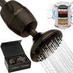 Aqua Elegante High Pressure Shower Head & 16 Stage Filter - Adjustable Wall Mount Bathroom Showerhead with Bath Water Purififer to Best Remove Chlorine + Heavy Metals - 2.5 GPM - Oil-Rubbed Bronze