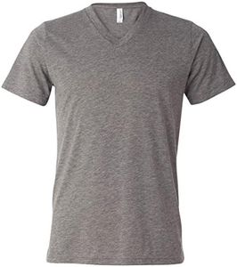 Bella Canvas Unisex Triblend Short-Sleeve V-Neck T-Shirt M Grey Triblend