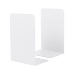 Book Ends, Bookends for Shelves, Home, Office, Metal Book Stopper for Books, Metal Bookend Supports, Modern Minimalist Style Decorative Bookend, White(1Pair/2Pcs)