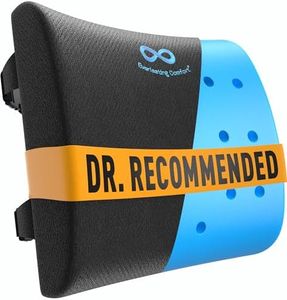 Everlasting Comfort Lumbar Support Pillow for Office Chair - Gel Infused Back Cushion for Chair, Car, Couch - Lumbar Pillow Promotes Better Posture, Back Pain Relief - Ideal for Gaming and Desk Chairs