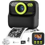 masterbee Kids Instant Print Camera, Birthday Gifts for Boys and Girls, Kids Digital Camera Toys, 1080P HD Video, 3 4 5 6 7 8 9 10 11 12 Year Old Boy Gifts/Girl Gifts (Black)