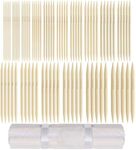 Curtzy Double Ended Bamboo Knitting Needles with Storage Pouch (80 Pieces) - 2mm to 12mm Sizes - 25cm / 10 inches - Pointed Needle Set for Beginners