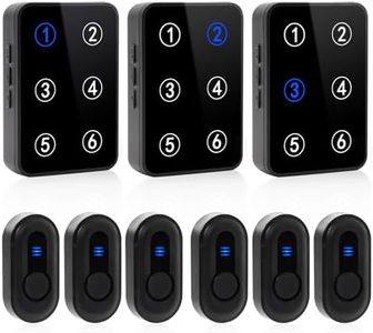 Caregiver Pager Wireless Call Button Emergency Life Alert Systems 500Ft Range with LED Number Display for Elderly/Patient/Disabled at Home/Hospital/Clinic(6 Waterproof Panic Button & 3 Receiver)