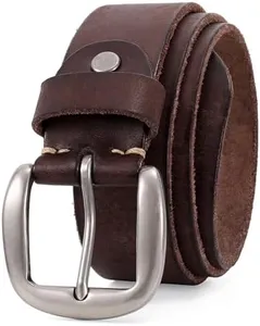 OZNDAS Mens Belts Leather, Thicken Full Grain Leather Belt Heavy Duty for Work, Real Handmade Italian Cowhide with Gift Box