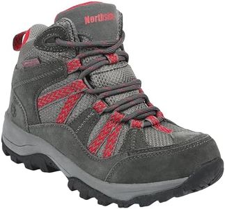 Northside Unisex-Child Freemont Waterproof Hiking Boot, Dark Gray/Red, 5 Big Kid