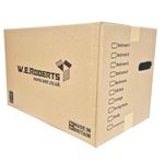 W.E. Roberts 20 x Strong Large Cardboard Moving House Boxes 45.7cm x 28.8cm x 28.8cm with Carry Handles and Room List Manufactured in the UK from FSC acredited materials. (20)