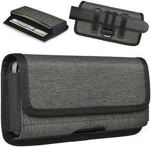 ykooe Rugged Nylon Holster Compatible with iPhone 17 Pro Max, Galaxy S25/S24/S23/S21/S20 Ultra, A16 A15 A14 A13 Moto G Stylus Play Power 5G Cell Phone Belt Holder for Men, Dark Grey - XXL