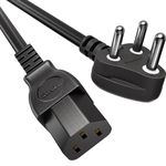 FEDUS 16A 250v Heavy Duty Copper Power Cord, 16 Amp Indian Power Plug to IEC 13 Socket, 3 Pin Power Plug Cord for Computer Heavy Duty Machine, PC, Desktop, SMPS, Power Supply, Kettle Lead 5 Meter