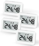 DOOMAY 4-Pack Mini Hygrometer Indoor Thermometer, Humidity Gauge with ℃/℉ Switch, Humidity Meter Digital Temperature Monitor for Greenhouse, Babyroom, Cellar, Reptile Incubator, Closet