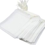 TamBee 100PC 1.97"X2.76" Disposable Tea Filter Bags Empty Cotton Muslin Drawstring Seal Filter Tea Bags Drawstring Herb Loose Tea Bag (100PACK, 1.97"X2.76")