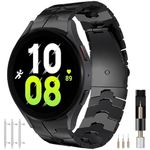 Miimall Metal Bands for Samsung Galaxy Watch 7 44mm 40mm Samsung Watch FE 40mm Watch 6 Classic 43mm 47mm Watch 5 Pro 45mm Stainless Steel No Gap Bracelet Band for Galaxy Watch 7/6/5/4 40mm 44mm Black