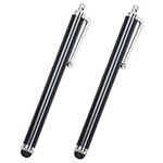 TRIXES 2PC Black Smart Phone Pen Stylus, Silicone Tip Pens for Touch Screen Devices, Compatible with Tablets, Mobile Phones, Laptops, iPad, iPhone, Samsung Galaxy Note/Tablet, Android