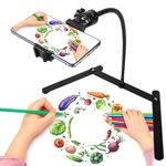 KAVAVO Adjustable Tripod Cellphone Holder, Overhead Phone Mount, Table Top Teaching Online Stand for Live Streaming and Online Video and Food Crafting Demo Drawing Sketching Recording.