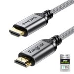 Fasgear HDMI 2.1 Cable 6.6ft Certified 8K HDMI Cable 48Gbps Ultra High Speed HDMI Cord Braided Nylon 8K@60Hz 4K@120Hz HDCP 2.3 Support eARC HDR10 3D Dolby Compatible for Roku TV/Monitor/Blu-ray (Grey)