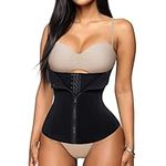 Bafully Womens Underbust Corset Waist Trainer Steel Boned Sport Workout Body Shaper Cincher Back Support (S, Black)