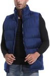 Zukela Dark Navy Blue Men's Puffer Vest Big and Tall Outerwear Puffy Lightweight Sleeveless Jacket Quilted Down Vests Bubble Zipper Winter outdoor Warm Water-Resistant XL