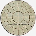 Paving Slabs 1.8m Buff Circle Stone Garden Patio Feature Decor Landscaping Building Materials Decorative Stones Concrete (Delivery Exceptions)