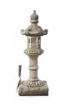 DGS Statues – Stone Cast, Oriental Pagoda, Pillar Design on Square Base with Fine Detail and Patterns, Hand Finished, Statue, Sculpture, Tall