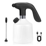 Electric Spray Bottle Automatic Plant Mister 1.8L Rechargeable Battery Powered Sprayer Continuous Spray Bottle,Pump Sprayer, Indoor Watering Can for Plants White